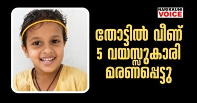 തോട്ടിൽ വീണ് അഞ്ചു വയസ്സുകാരി മരണപ്പെട്ടു